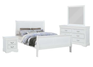 White Louis Philip 6-Piece Queen Bedroom Set