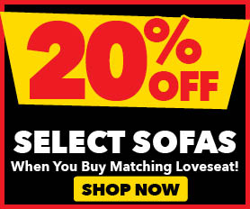 Up to 20% off Select Sofas - In Store Only