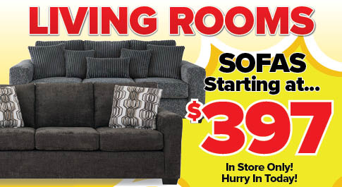 Living Rooms - Save up to 20% off Select Sofas